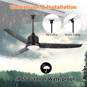 View Deckenventilator mit Beleuchtung und Fernbedienung IP65 Wasserdicht Aussen Ventilator Dimmbar Fan Deckenleuchte Moderne Lampe mit Ventilator Leise image 6