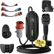 View dé Mobile Wallbox/Ladestation 11kW [3-phasig|7m|6-16A] mit Traveller Adapter Set, Ladekabel CEE 16A auf Typ 2 und EV Ladegerät für Model Y/3, ID.3/4/5 image 1