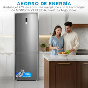 View Midea Frigorífico Combi No Frost | 60 cm ancho x 188 alto cm | Inox | Nevera libre instalación 224 L + 86 L Congelador - Refrigerador de bajo consumo image 5
