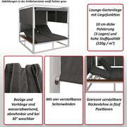 View Mendler Aluminium Lounge-Gartenliege HWC-M63b, XL Sonnenliege Daybed, 10cm-Polster 200cm - weiß Polster grau image 3
