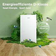 View Comfee RCD80WH3(E) Kühlschrank mit Gefrierfach, 80L Kleiner Kühlschrank, Obst- und Gemüsefach, 84.5 cm Höhe, 47.5 cm Breite, 110 kWh pro Jahr, image 6