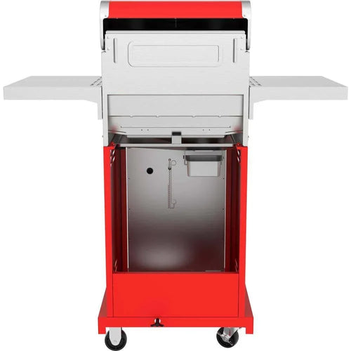 2-Burner Propane Gas Grill, Red Stainless Steel, 28,000 BTUs, Compact Design
