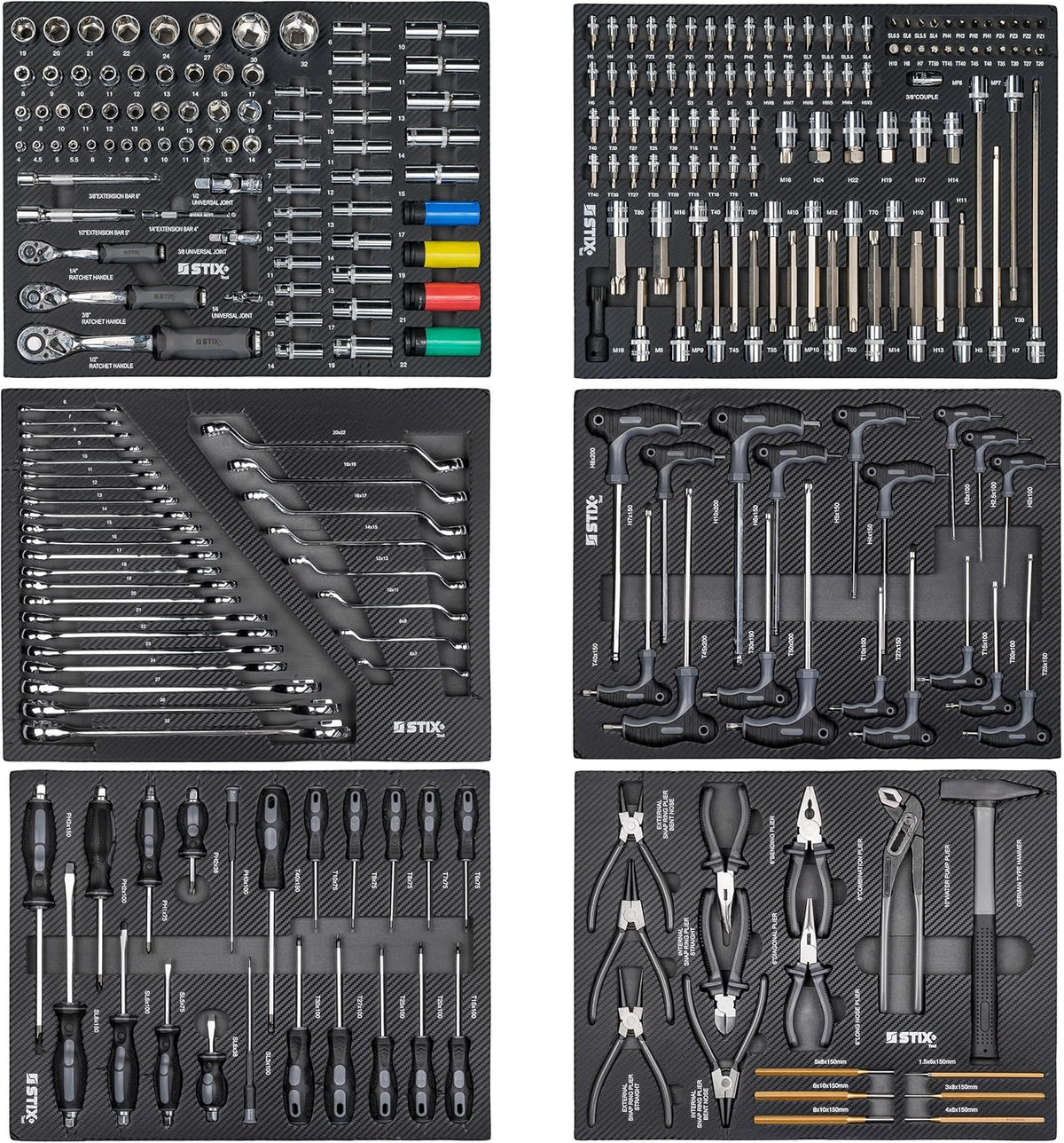 Stix UltimatePro C7/TS1 - Carro de herramientas con 267 piezas Cr-V - Juego de herramientas, carro de herramientas con ruedas, cajones con rodamiento