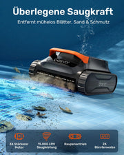 View (2026 Neu) Gosvor Poolroboter Wand und Boden, Wasserlinie, Flachzone 4-in-1, Bis zu 200 Min. Laufzeit, Leichtgewicht 6,9 KG, 3μm Ultrafeiner Filter, image 2