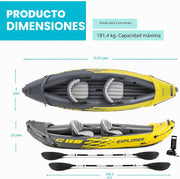 View Intex Explorer K2 Kayak, 2-Person Inflatable Kayak Set with Aluminum Oars and High Output Air Pump image 3