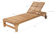 View AXI Rama Gartenliege aus Teak Holz mit Kissen | Sonnenliege aus Teakholz mit Verstellbarer Rücklehne - 4 Positionen | Sonnenbett/Liege mit Rollen für image 3