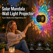 View Solar Mandala Wall Light | Outdoor Garden Fence Projector Lamp 🪐🌌 image 1