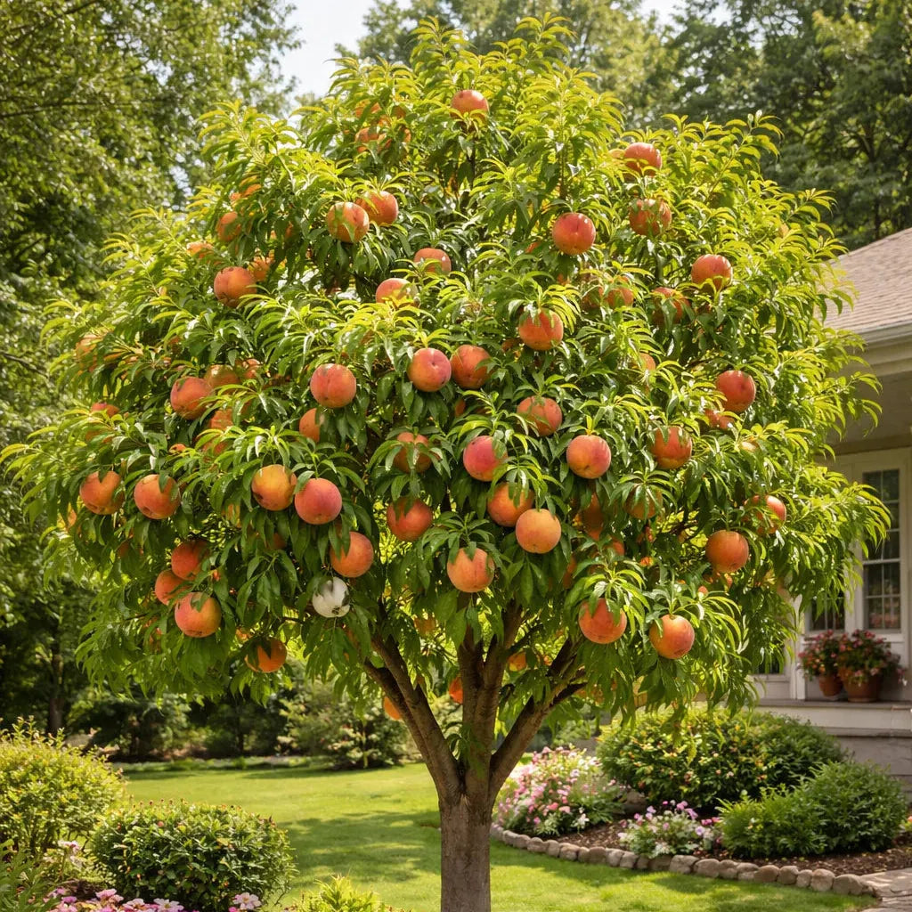 🔥 85K+ SOLD! 🍑 Heirloom "Honey Red" Dwarf Peach Tree Live Seeds