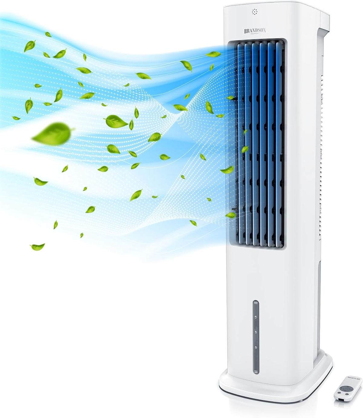 Brandson - Luftkühler mit Wasserkühlung 5 in 1 - Verdunstungskühler, Luftbefeuchter, Ventilator & Luftreiniger, mobile Klimaanlage ohne Abluftschlauch