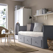 View HEMNES Cama día con 3 cajones Gris, 80x200 cm image 3