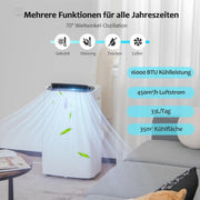 View GOPLUS 16000 BTU Klimaanlage mit Abluftschlauch, 5 in 1 mobiles Klimagerät: Kühlen, Heizen, Entfeuchten, Belüften, Schlafmodus | für Raumgröße bis image 2