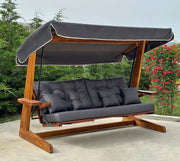 View WESTMANN Hollywoodschaukel Luna 2600 | 260x139x195 cm Grau | Holzschaukel für bis zu 4 Personen inklusive Sonnenschutz image 6