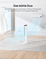 View DREO Turmventilator mit Kühlung leise, Ventilator mit Wasserkühlung, 102 cm Luftkühler, Verdunstungskühler mit 80° Schwenkfunktion, 3 Modi, 4 image 5
