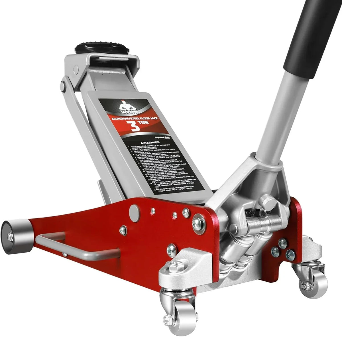 3 Ton Low Profile, Aluminum and Steel Racing Floor Jack with Dual Pistons Quick Lift Pump for Sport Utility Vehicle, Lifting Range 3-15/16" min to 18-