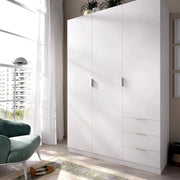 View DEKIT GRUPO RIMOBEL Armario Ropero 3 Puertas Y 3 Cajones - Blanco - 121X184X52 Cm image 2