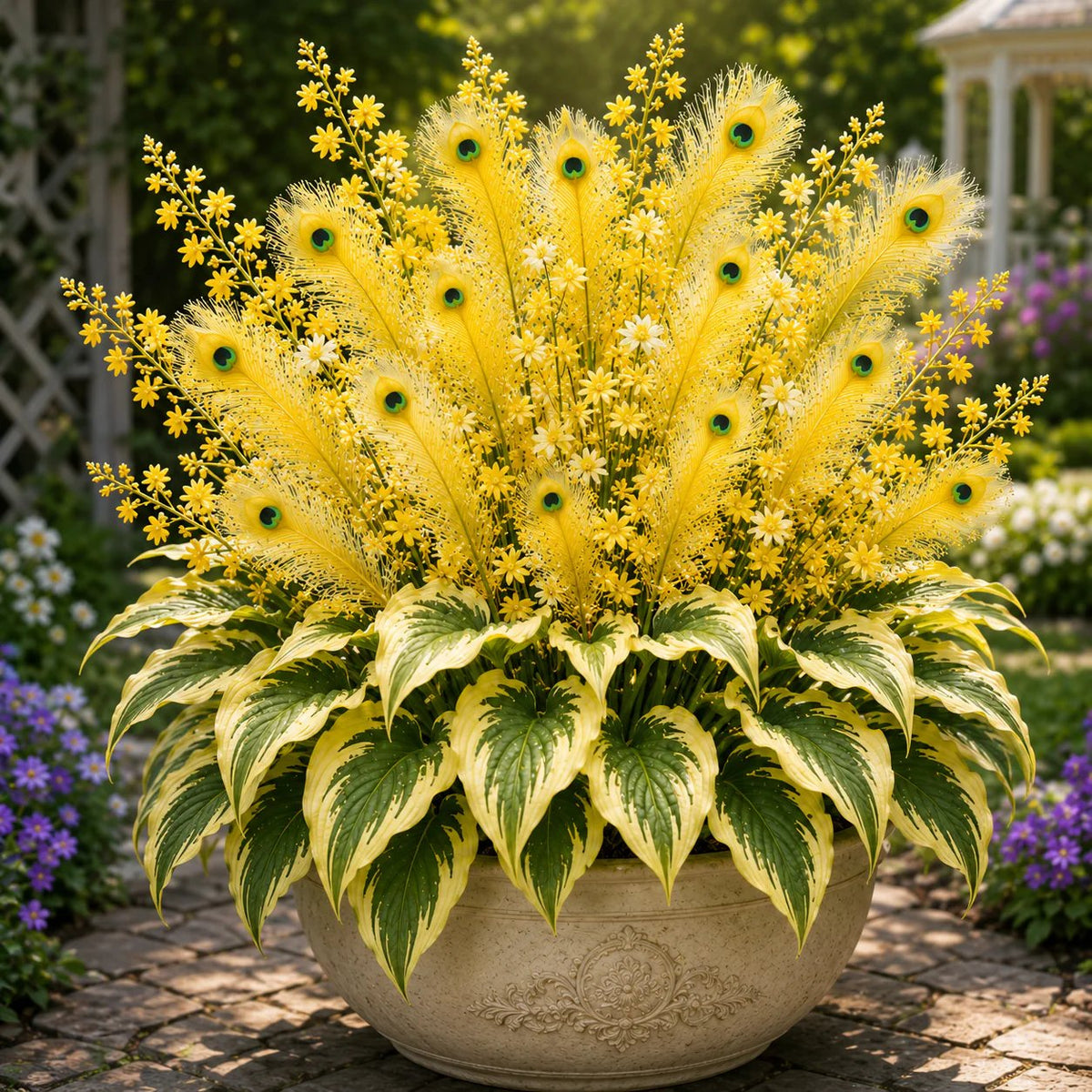 🔥LAST DAY SALE 49% OFF-🏠🤗 Peacock Flame Hosta Seeds💥 Stunning Colors That Brighten Any Space