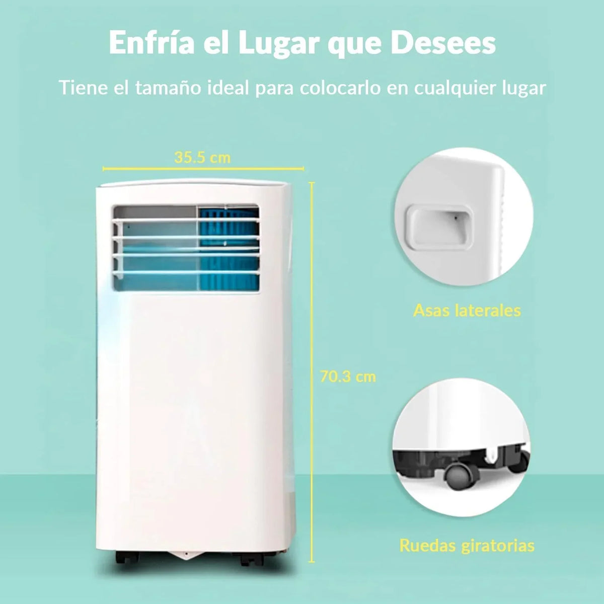 COMFEE Pingüino Aire Acondicionado Portátil 8000 BTU / 2000 Frigorías – Climatizador sin unidad exterior – Enfriador Silencioso Bajo Consumo con Kit