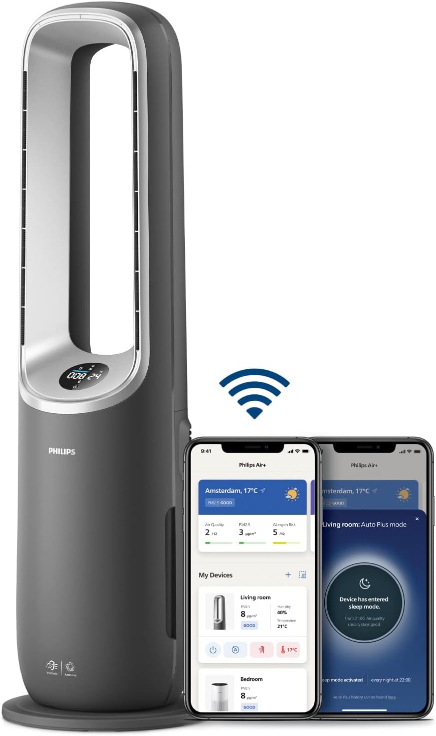 Philips Air Performer 3-in-1: Luftreiniger, Heiz- und Kühlgebläse - Reinigt 70 m², Entfernt 99,97% der Allergene und Schadstoffe. HEPA-Filter,