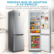 View Midea Frigorífico Combi No Frost | 60 cm ancho x 188 alto cm | Inox | Nevera libre instalación 224 L + 86 L Congelador - Refrigerador de bajo consumo image 2