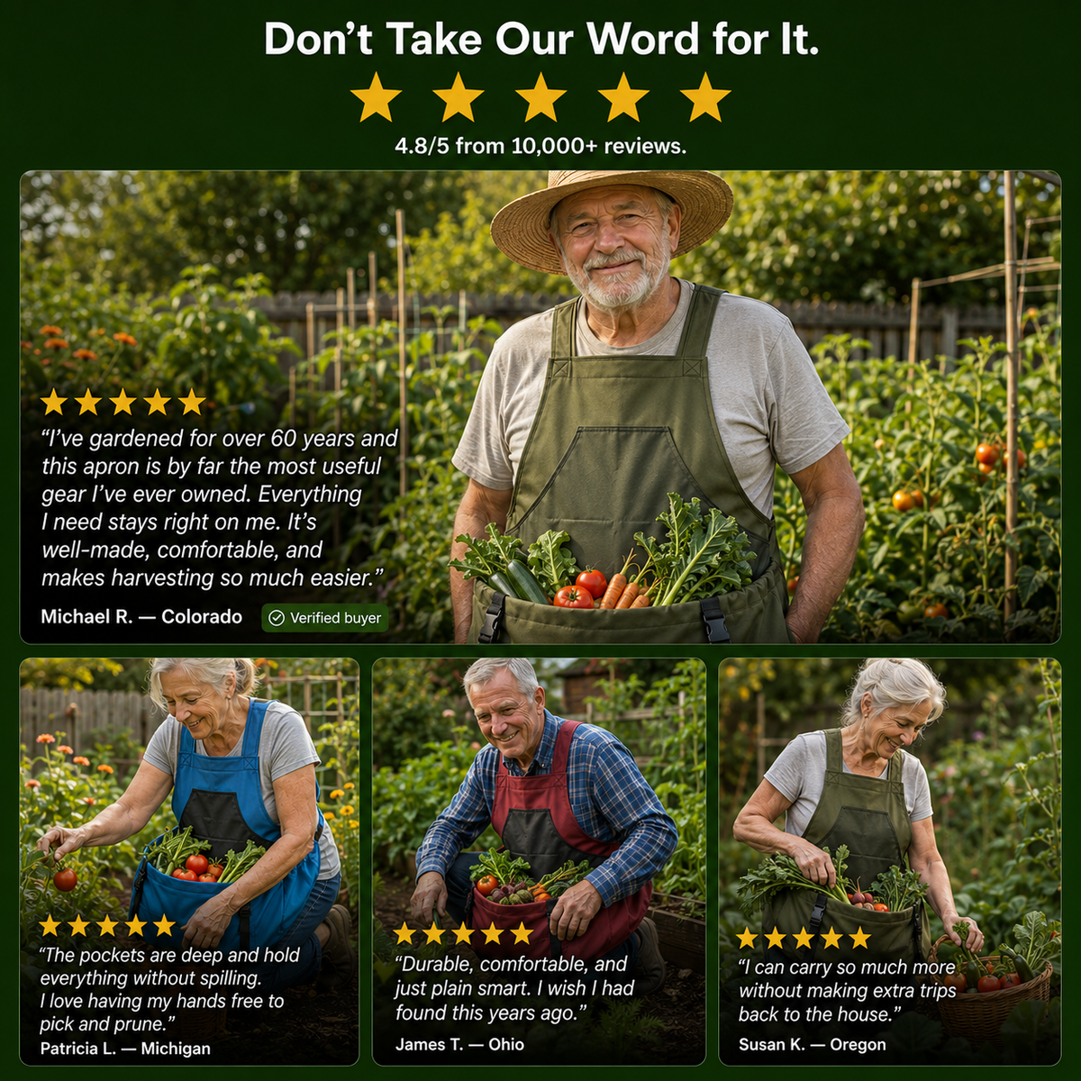 Hands-Free Quick-Release Gardening Apron