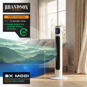 View Brandson - Turmventilator mit Fernbedienung 96 cm - Preisträger 2026 - mobiler Lüfter leise - Standventilator mit Oszilation - 3 Geschwindigkeiten 3 image 5