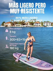 View Niphean Tabla Paddle Surf Hinchable, Tabla de Paddle Surf 305 cm con Aletas de Equilibrio para Principiantes y Accesorios Resistentes, Sup Board para image 3