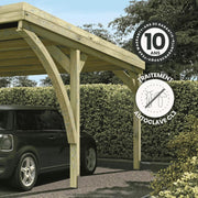 View Forest Style - Cochera Doble Victor Modern 30,9 m² (6,02 x 5,11 x 2,52 m) – Madera de Pino Tratada – Techo de Policarbonato – Aparcamiento Cubierto image 4