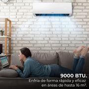 View Cecotec Aire Acondicionado Split AirClima 9000 Smartfresh. 9000 BTU, Motor DC, Bomba de Calor, Mando a distancia, Pantalla LED, Sistema Inverter, 5 image 3