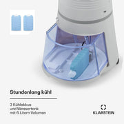 View Klarstein 4-in-1: Smart Luftkühler, Ventilator, Luftbefeuchter & Ionisation I 6 L Wassertank, Oszillation, 30 W, 210 m³/h, Timer I Klimagerät ohne image 3