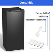 View Congelador vertical independiente CHiQ, 145L de capacidad, congelación rápida, termostato ajustable, silencioso, puerta reversible, negro, image 6