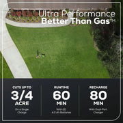 View 60V 21” Cordless (Self-Propelled) Lawn Mower , 2 x 4.0Ah Batteries and Dual Port Rapid Charger image 3