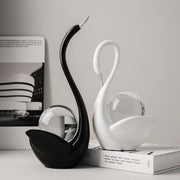 View Modern Ceramic Swan Figurine with Glass Sphere Decorative Sculpture for Home Tabletop Decor image 5