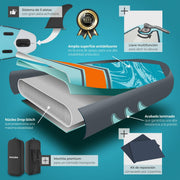View tectake Tabla de Paddle Surf Hinchable, Incluye Remo 2 en 1, Asiento de Kayak, Bomba de Aire, Mochila de Transporte, Stand Up Paddle, Accesorios image 4