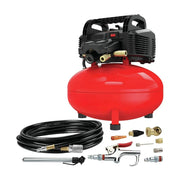 View 6 Gallon Pancake Air Compressor, Oil-Free, 150 PSI, Portable with Accessory Kit image 1