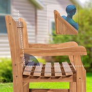 View CLP Teakbank Jackson V2 I Wetterfeste Holzbank mit Rückenlehne I Stabile Gartenbank aus massivem Teakholz, Farbe:Teak, Größe:220 cm image 4