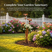 View Flamed Copper Three Calla Lilies Garden Stake with Bells, 28" Handcrafted Outdoor Yard Art image 6