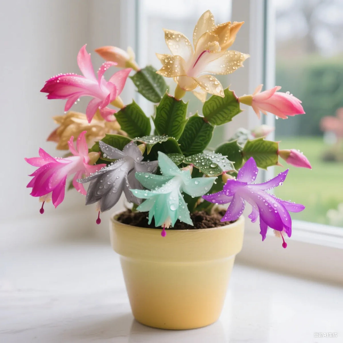 🌸 Mix Colors Schlumbergera Seeds – Easy-Care Blooms in Every Shade, Even in Winter ❄️🌈