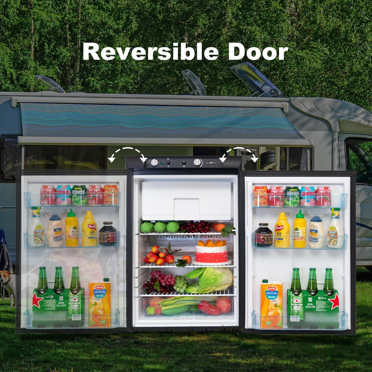 Smeta Kühlschrank, Gas, 100 l, Campingauto, 12 V, 220 V, Dreifach-Kühlschrank, Gefrierschrank, Wohnwagen, Garage, Mobilheim, Schlafzimmer, Haus, leise