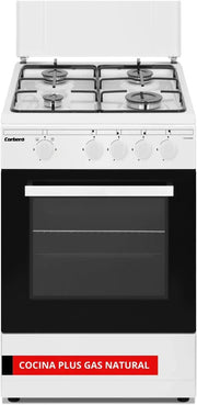 View Corberó – Kitchen Plus | 50 cm | CCSF45020BW | 4 Burner Butane Gas | Oven 43L | Metal Lid | Double Glass Door | Tray and Grill Chrome | Automatic image 1
