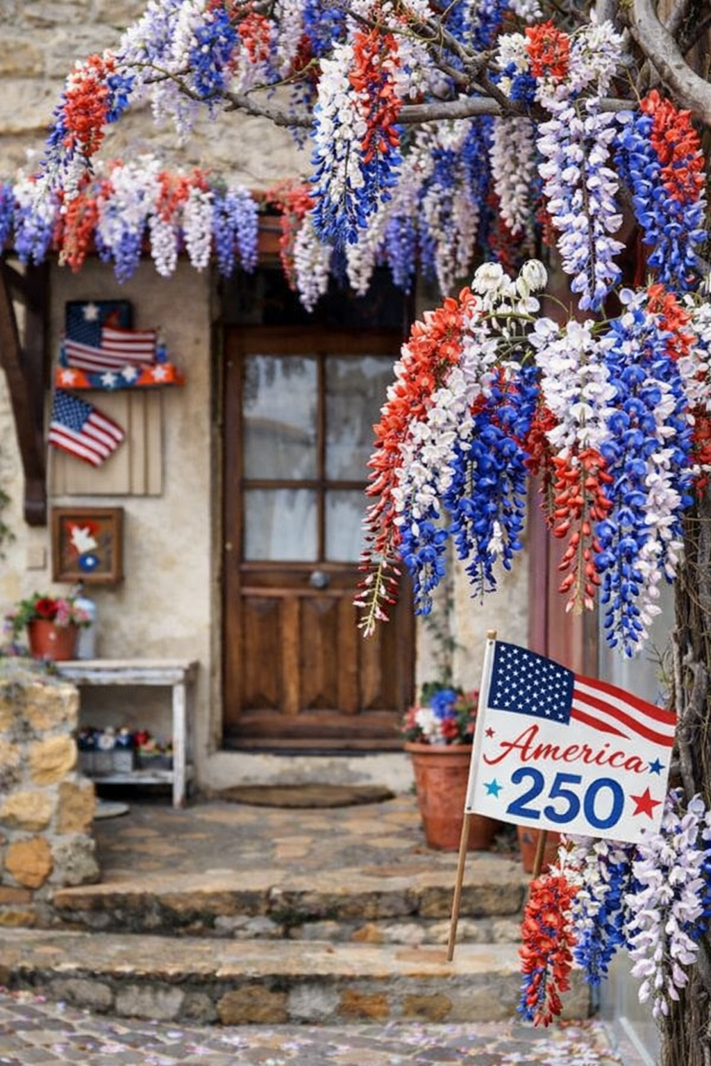 🇺🇸 Celebrate America’s 250th with Red, White & Blue Wisteria Seeds 🌸