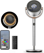 View Dreo Smart Standventilator mit RGB Light, 120° +120° Oszillierender Ventilator mit Fernbedienung, 20dB Leiser Bodenventilator für Schlafzimmer, 8H image 2