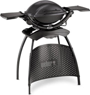 View Weber Q1400 Elektrogrill mit Stand, 43 x 32cm Grillfäche, portabler BBQ Grill, 2-geteilter porzellanemaillierter Guss-Grillrost, Aluminiumguss Deckel image 1