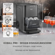 View CASO IceBall Pro Eiskugelbereiter mit Kompressor - Kristallklare Eiskugeln 50-55 mm, 2 Kugeln/Stunde, 1,3 l Wassertank, Selbstreinigung, LED-Anzeige, image 2