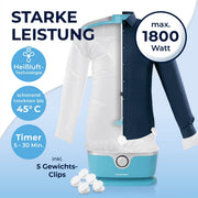 View CLEANmaxx automatischer Hemdenbügler inklusive Hosenaufsatz | Bügler für Hemden, Blusen & Hosen, schonender als Wäschetrockner und Bügeleisen | image 4