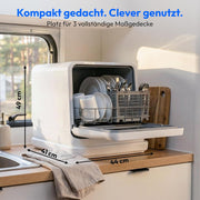 View MEDION Mini Geschirrspüler DWT30, 3 Maßgedecke, Tischgeschirrspüler, funktioniert mit/ohne Wasseranschluss, 6 Programme, UV-Licht, Lüfter-Trocknung, image 2