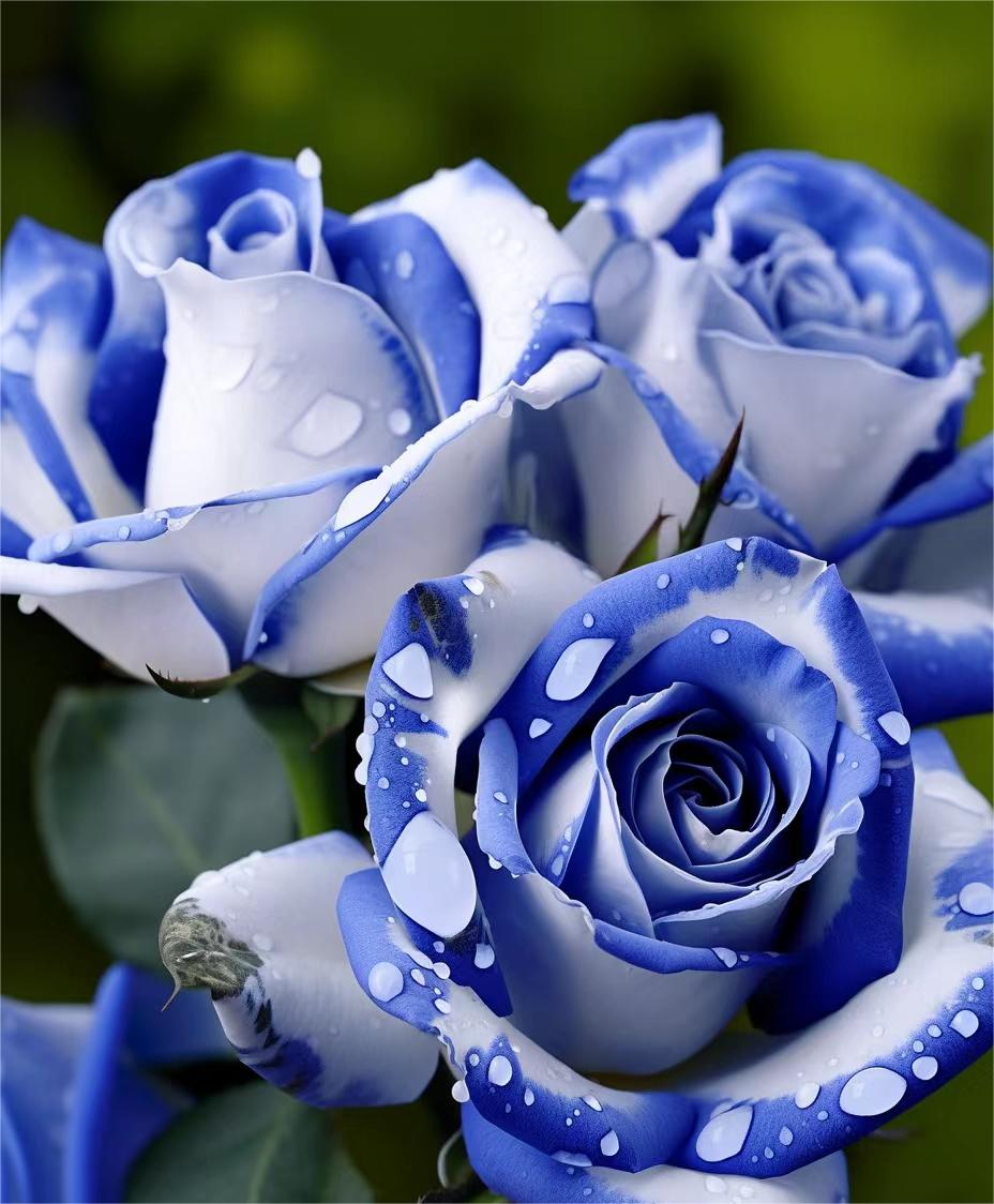 💙Blue White Roses Seeds:A Delightful Blend of Elegance and Serenity