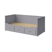 View HEMNES Cama día con 3 cajones Gris, 80x200 cm image 1