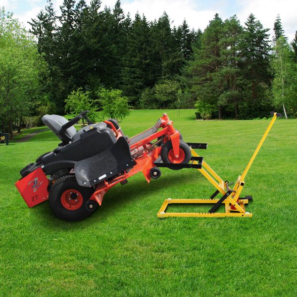 Lawn Mower Lift with Hydraulic Jack, 26 Inches Lawn Mower Lift, Welded Solid Steel Construction, Weight Capacity 500 LBS, for Riding Lawn Mowers