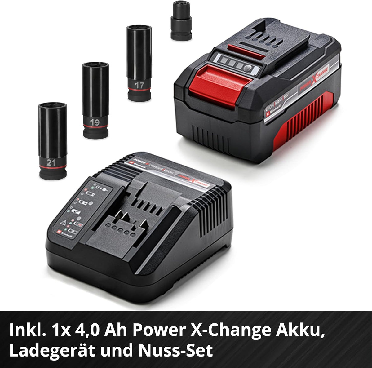 Einhell Professional Akku-Schlagschrauber IMPAXXO 18/450 (1x4,0Ah) Power X-Change (18 V, 450 Nm, Brushless, Außenvierkant-Aufnahme, inkl. 4 Ah Akku,