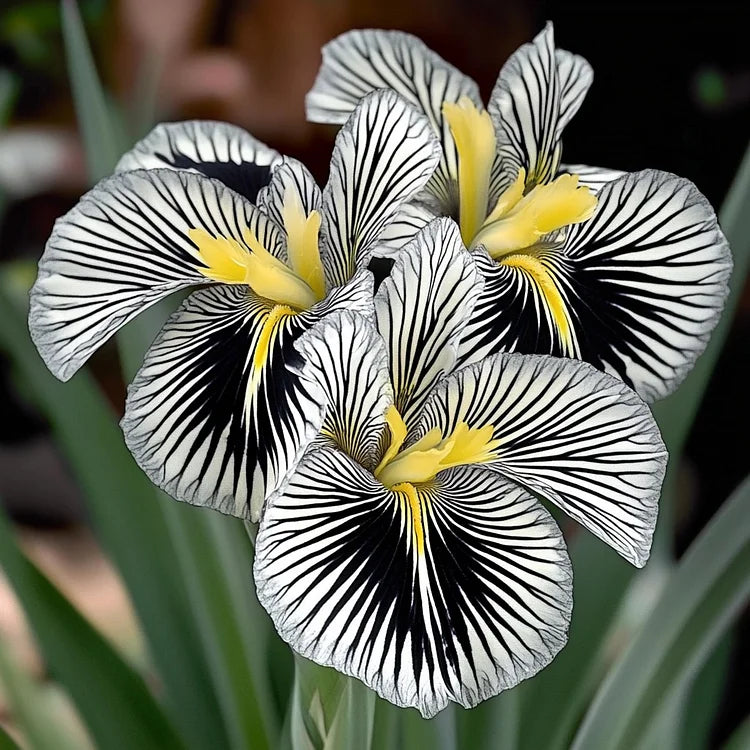 💐Zebra Stripes Iris (Iris Germanica) – A Bold, Striped Beauty